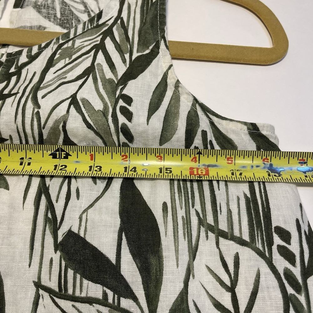 Tahari Linen Floral Shift Sleeveless Small Dress Preppy Coastal Beachy Pockets - Picture 6 of 10